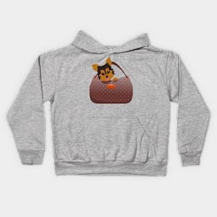 Yorkie in a purse Kids Hoodie